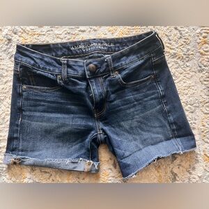 American Eagle Outfitters midi Dark Blue Denim Shorts